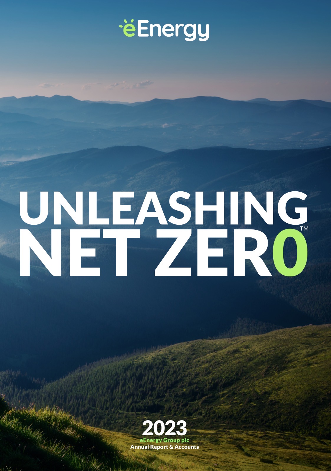 eEnergy 2023 Annual Report cover featuring UNLEASHING NET ZER0